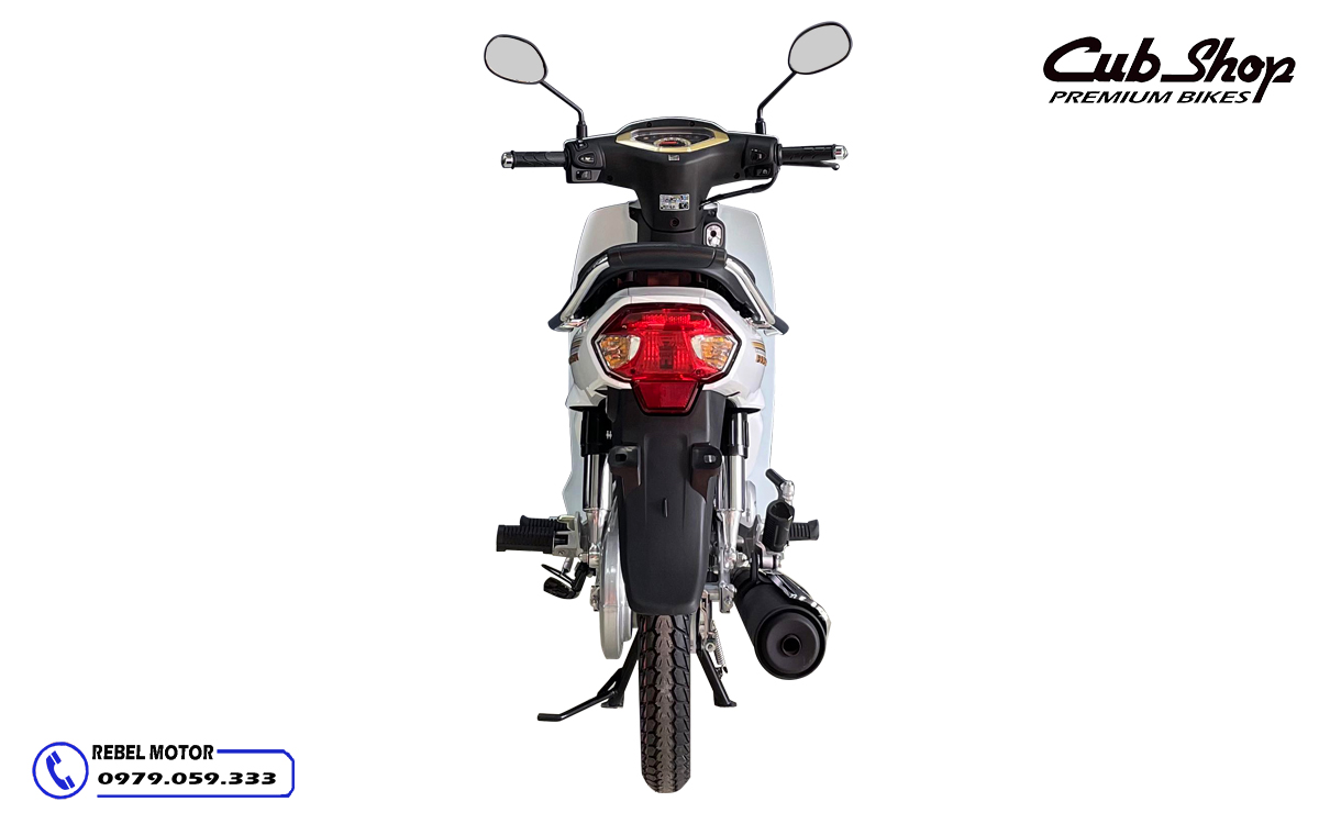 Honda Dream 125 2024 màu trắng sau